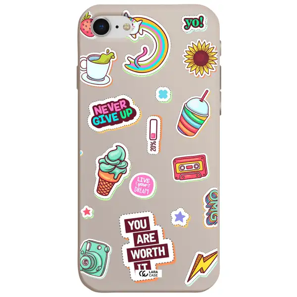 Summer Stickers Apple iPhone se 2020 Silicone Stone Case