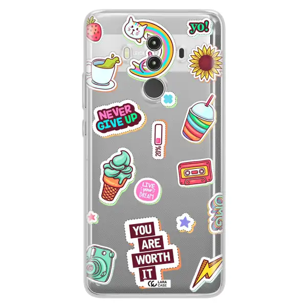 Summer Stickers Huawei Mate 10 Clear TPU Case