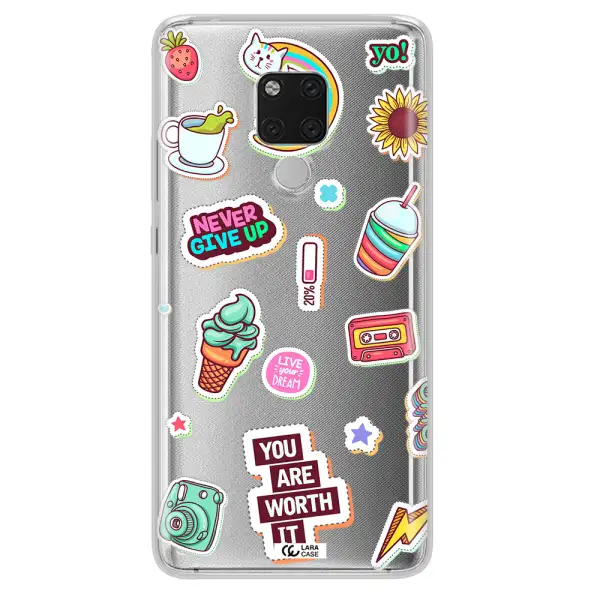 Summer Stickers Huawei Mate 20X Clear TPU Case