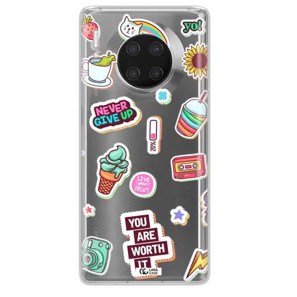 Summer Stickers Huawei Mate 30 Pro Clear TPU Case