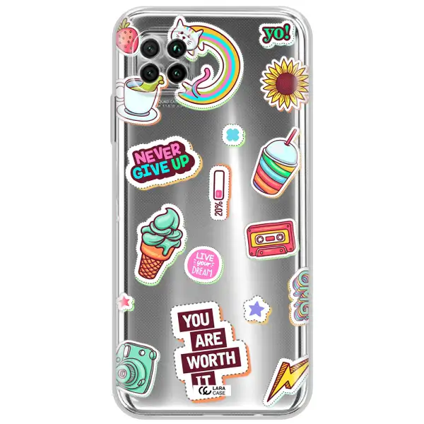 Summer Stickers Huawei Nova 7I Clear Tpu Case