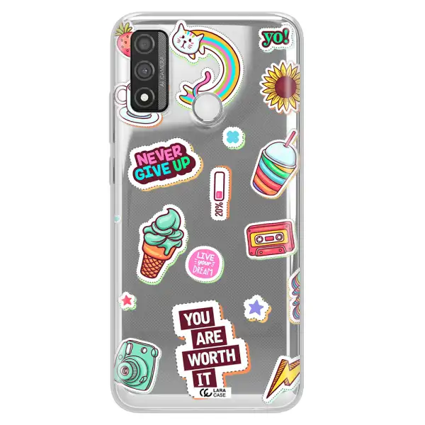 Summer Stickers Huawei P Smart 2020 Clear TPU Case