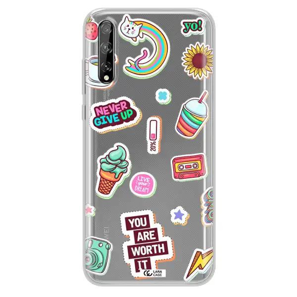 Summer Stickers Huawei P Smart S Clear TPU Case