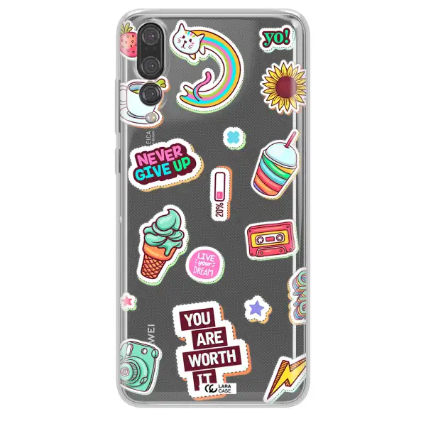 Summer Stickers Huawei P20 Pro Clear TPU Case