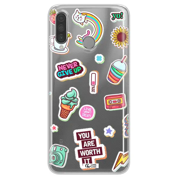 Summer Stickers Huawei P30 Lite Clear TPU Case