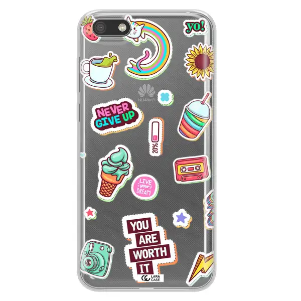 Summer Stickers Huawei Y5 2018 Clear TPU Case