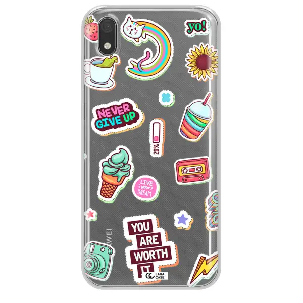 Summer Stickers Huawei Y5 2019 Clear TPU Case