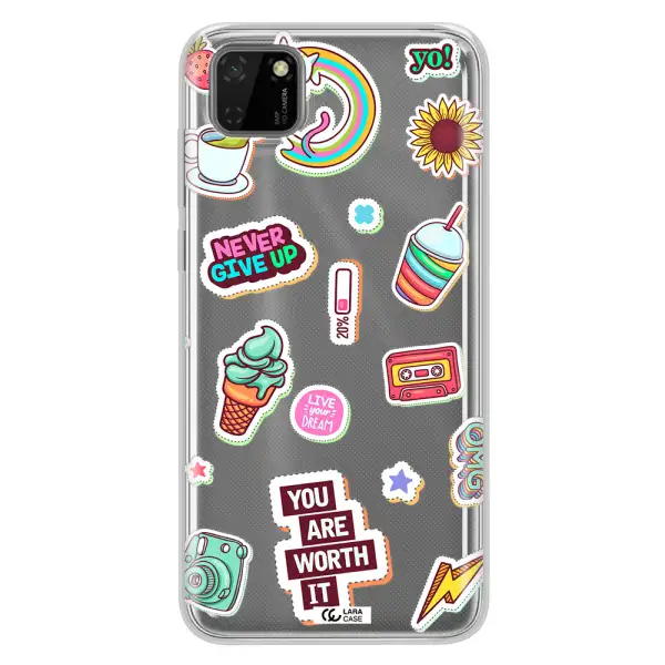 Summer Stickers Huawei Y5P Clear TPU Case