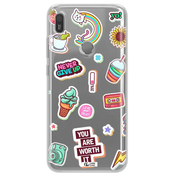 Summer Stickers Huawei Y6 2019 Clear TPU Case