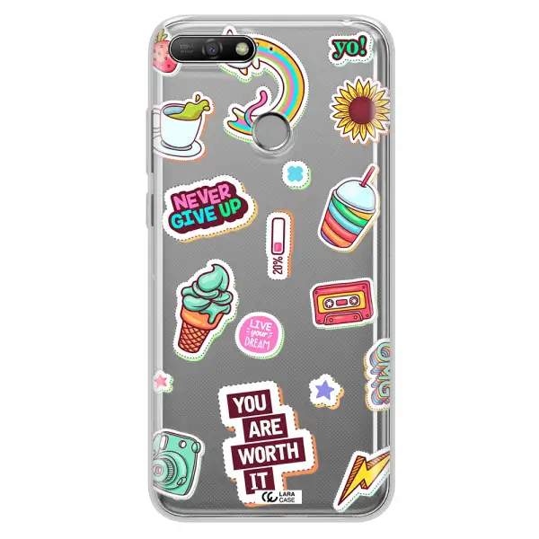 Summer Stickers Huawei Y6 Prime 2018 Clear TPU Case