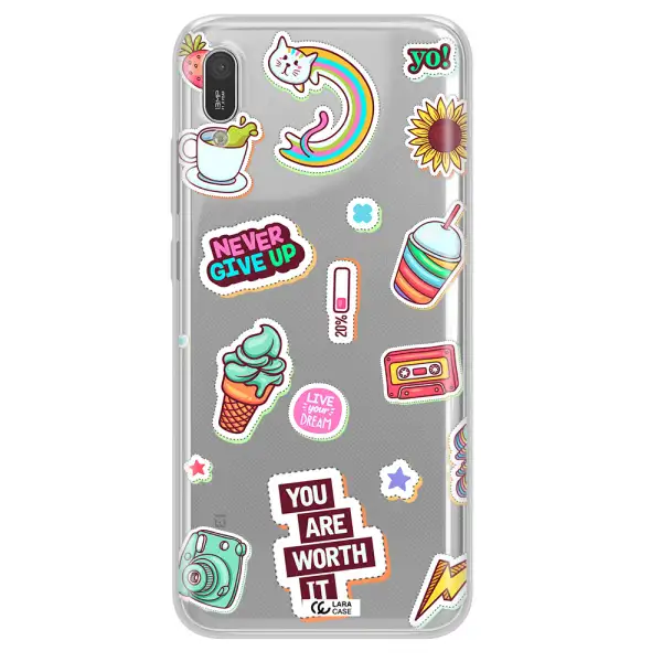 Summer Stickers Huawei Y6 Pro 2019 Clear TPU Case