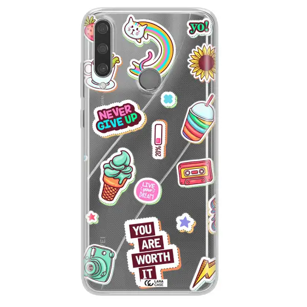 Summer Stickers Huawei Y6P Clear TPU Case