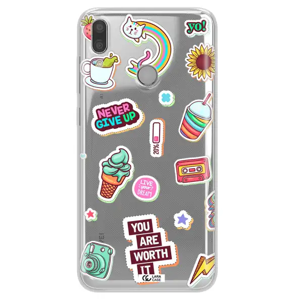 Summer Stickers Huawei Y9 2019 Clear TPU Case