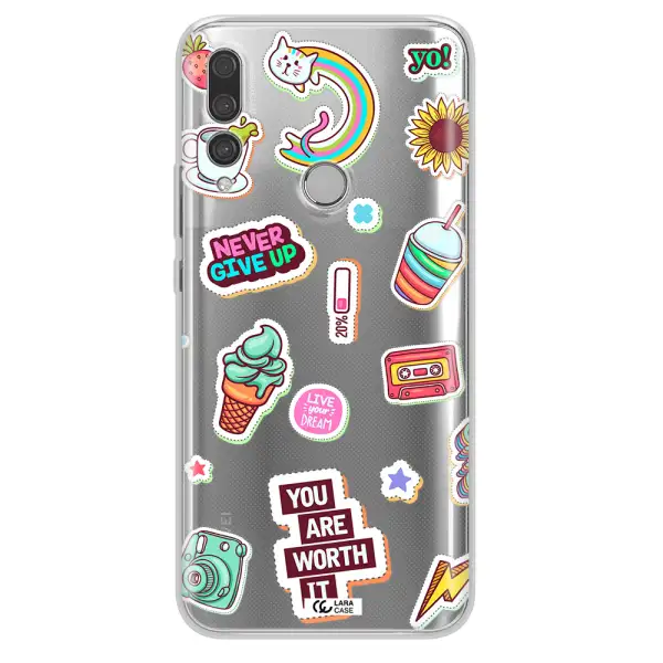 Summer Stickers Huawei Y9 Prime 2019 Clear TPU Case