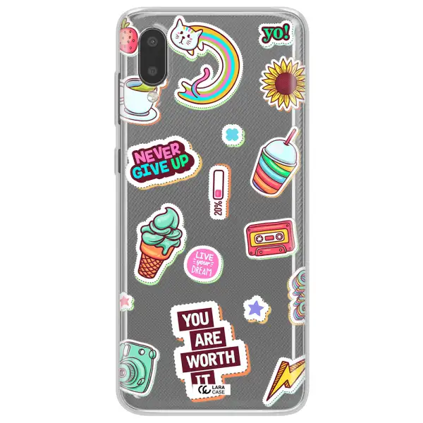 Summer Stickers Samsung A02 Clear TPU Case