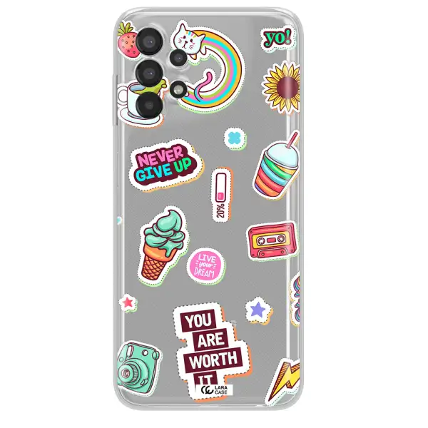 Summer Stickers Samsung A13 Clear TPU Case