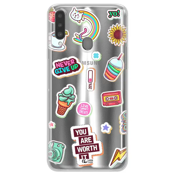 Summer Stickers Samsung A20S Clear TPU Case