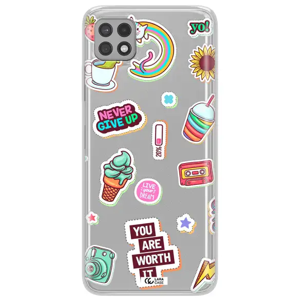 Summer Stickers Samsung A22 5g Clear TPU Case
