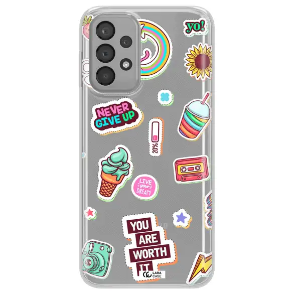 Summer Stickers Samsung A23 Clear TPU Case
