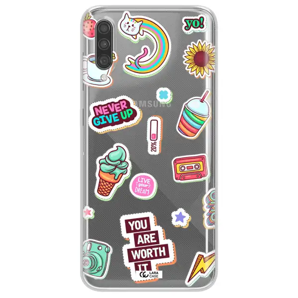 Summer Stickers Samsung A30S Clear TPU Case