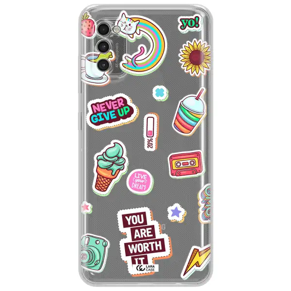 Summer Stickers Samsung A41 Clear Tpu Case