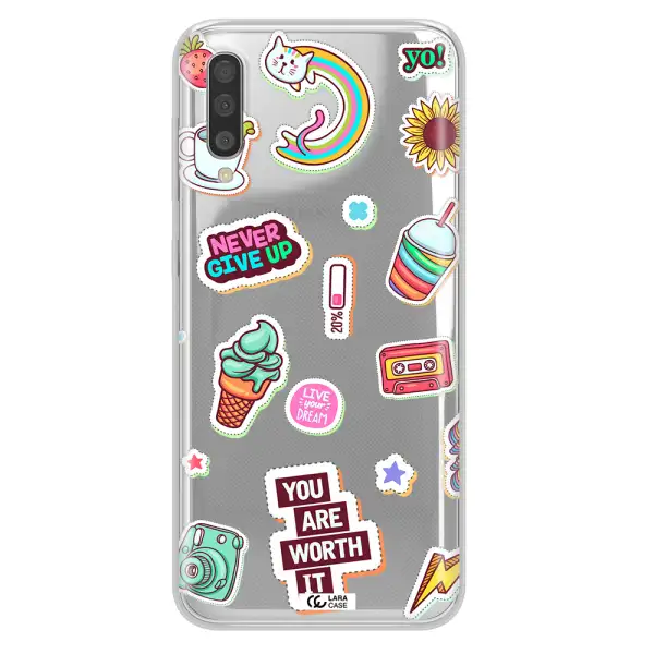 Summer Stickers Samsung A50 Clear TPU Case