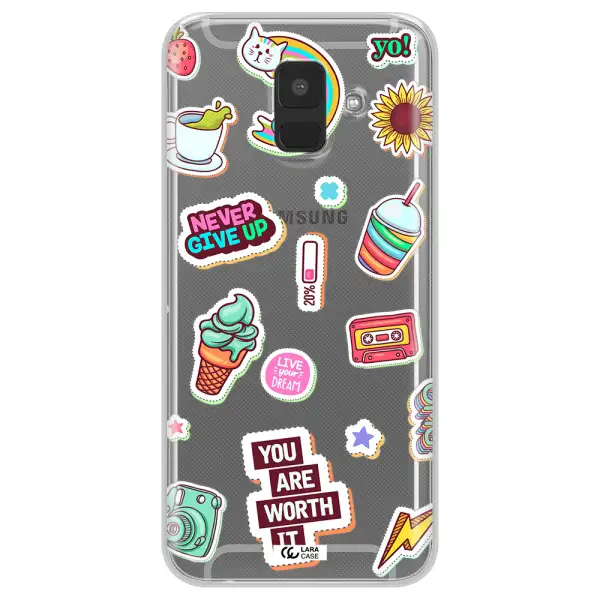 Summer Stickers Samsung A6 Clear TPU Case