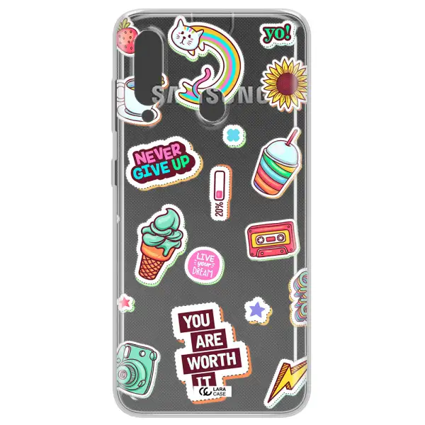 Summer Stickers Samsung A60 Clear TPU Case