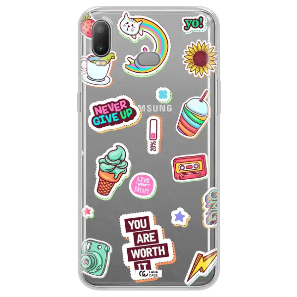 Summer Stickers Samsung A6S Clear TPU Case