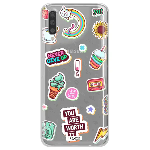 Summer Stickers Samsung A70 Clear TPU Case
