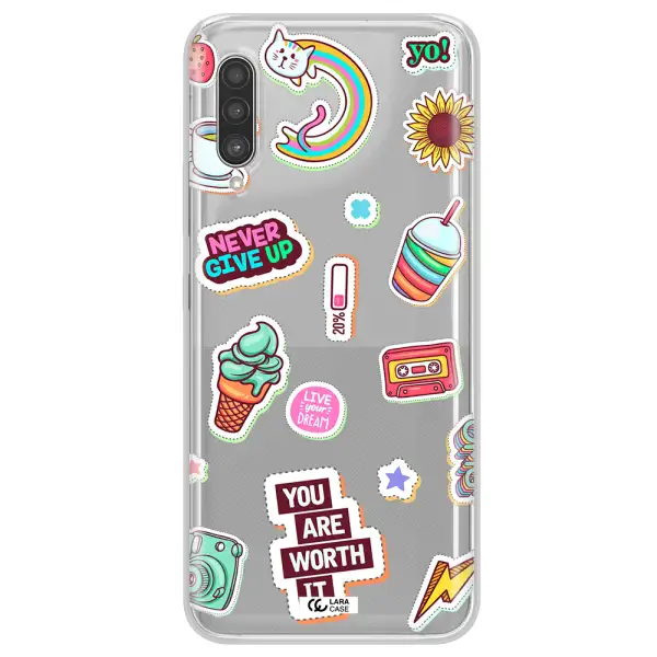 Summer Stickers Samsung A90 Clear TPU Case