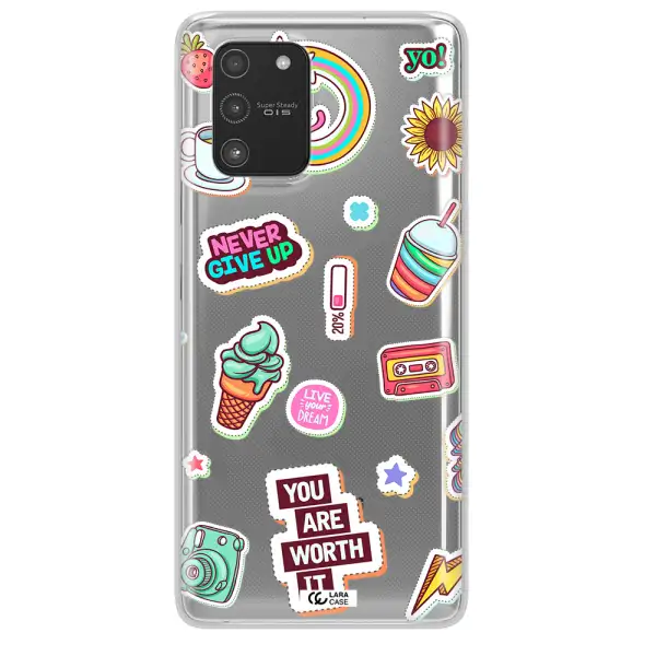 Summer Stickers Samsung A91 Clear TPU Case