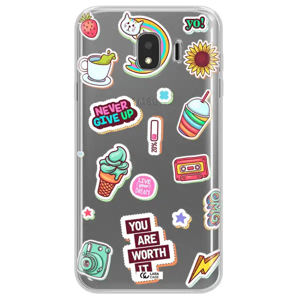 Summer Stickers Samsung J4 Clear TPU Case