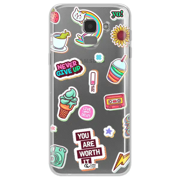 Summer Stickers Samsung J6 Clear TPU Case