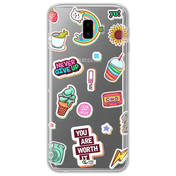 Summer Stickers Samsung J6 Plus Clear TPU Case