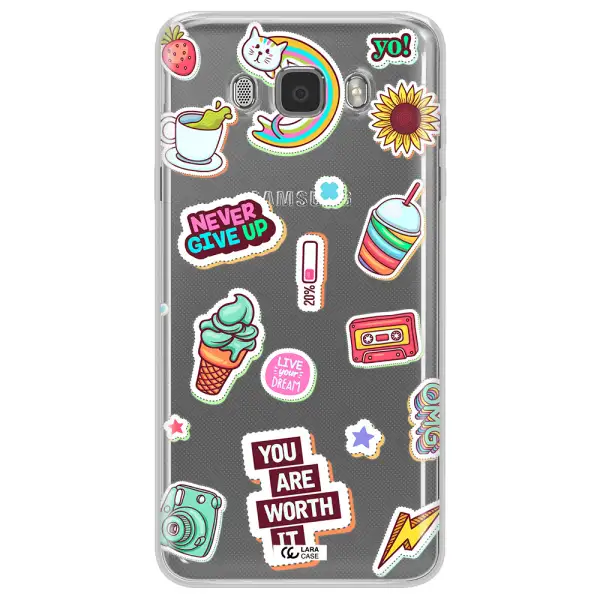 Summer Stickers Samsung J7 2016 Clear TPU Case