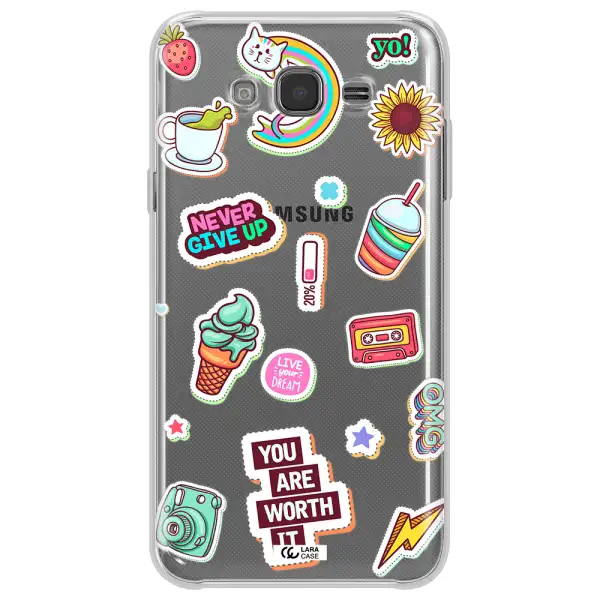Summer Stickers Samsung J7 Core Clear TPU Case