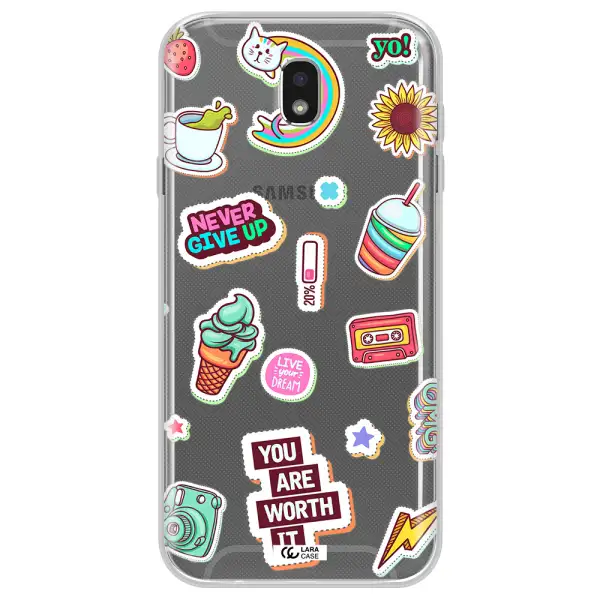 Summer Stickers Samsung J7 Pro Clear TPU Case