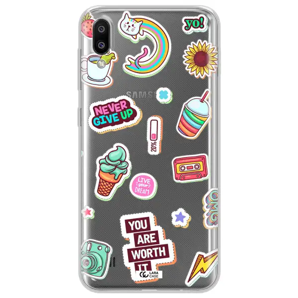 Summer Stickers Samsung M10 Clear TPU Case