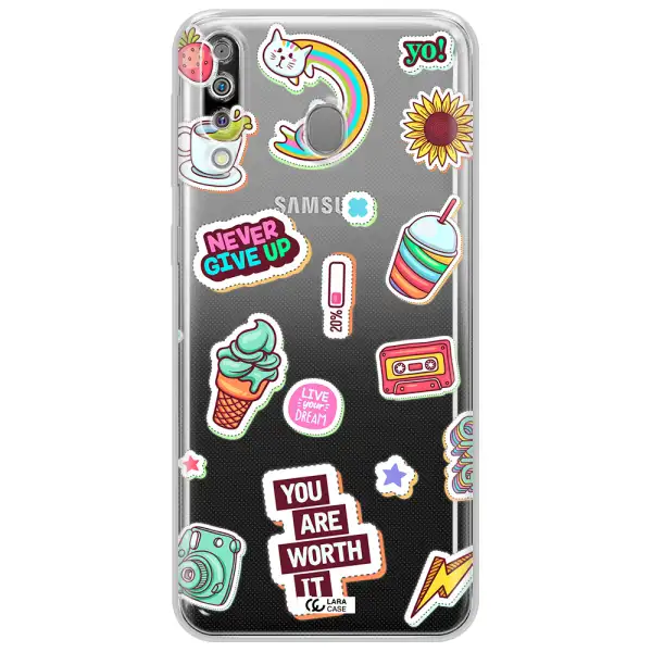 Summer Stickers Samsung M30 Clear TPU Case