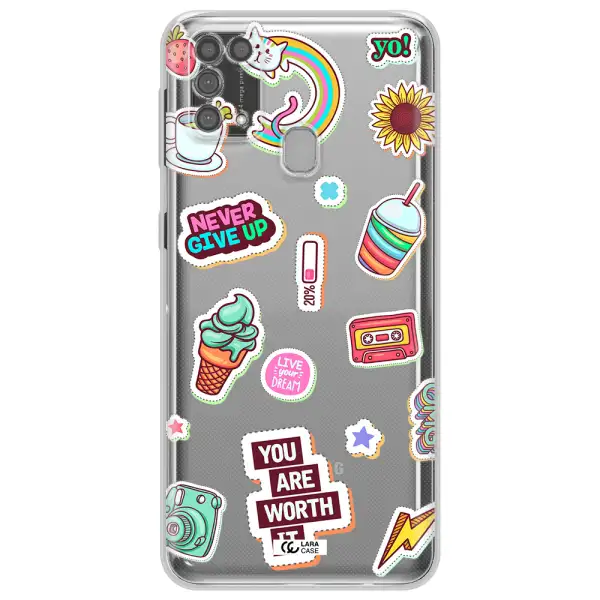 Summer Stickers Samsung M31 Clear TPU Case