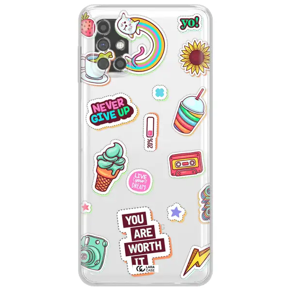 Summer Stickers Samsung M31S Clear TPU Case