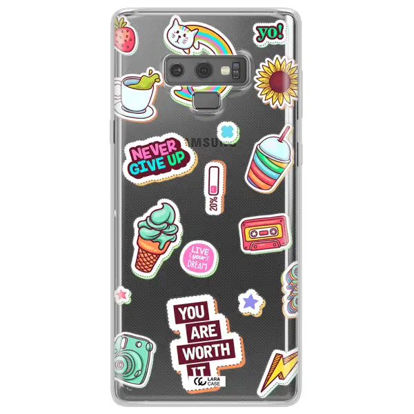 Summer Stickers Samsung Note 9 Clear TPU Case