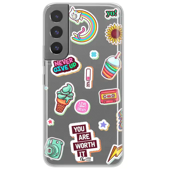 Summer Stickers Samsung S 22 Plus Clear TPU Case