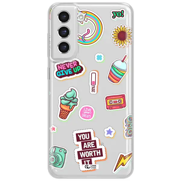 Summer Stickers Samsung S21 Fe Clear Tpu Case