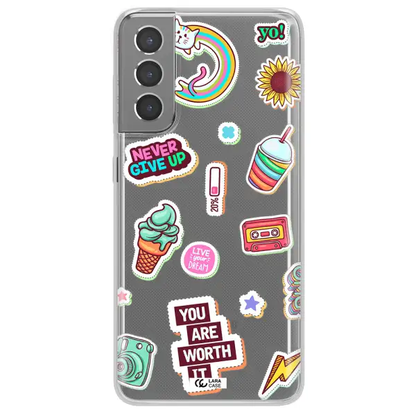 Summer Stickers Samsung S21 Plus Clear TPU Case