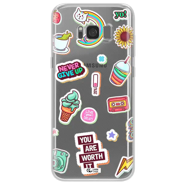 Summer Stickers Samsung S8 Plus Clear TPU Case