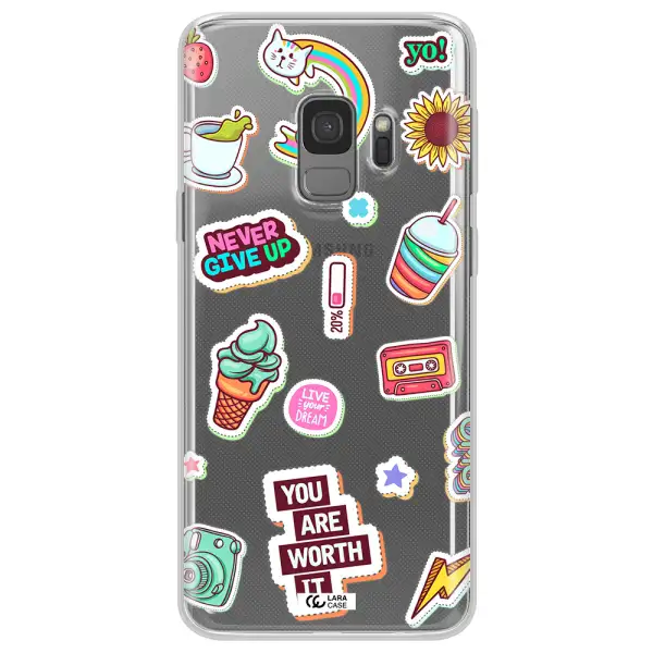 Summer Stickers Samsung S9 Clear TPU Case