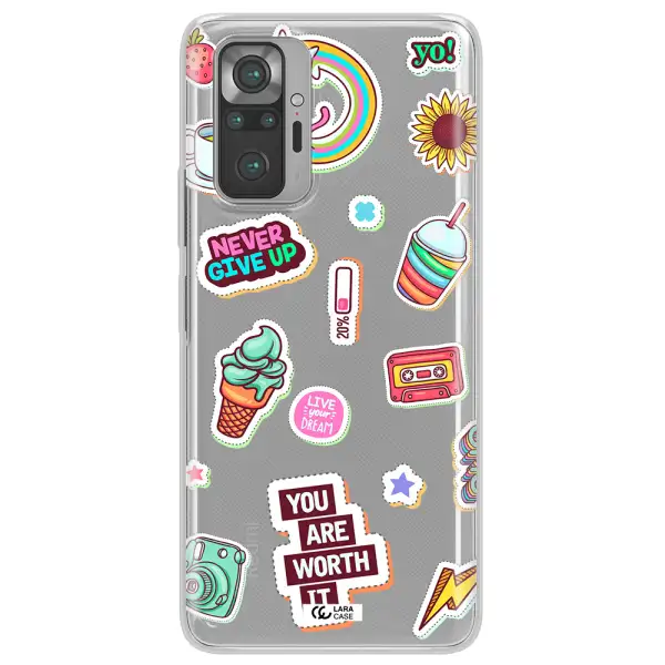 Summer Stickers Xiaomi Note 10 Pro Clear TPU Case