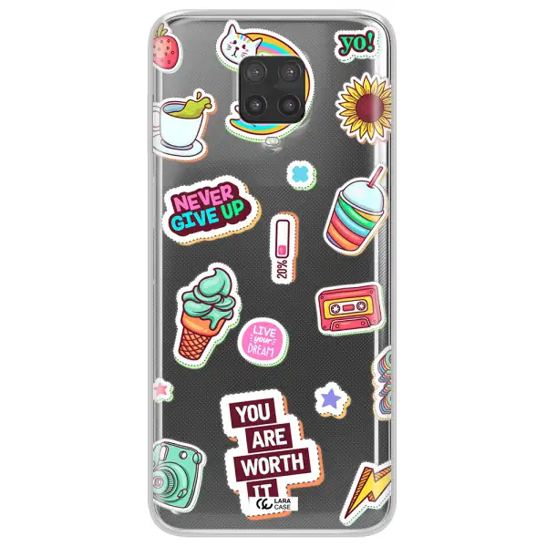 Summer Stickers Xiaomi Note 9 Pro Clear TPU Case